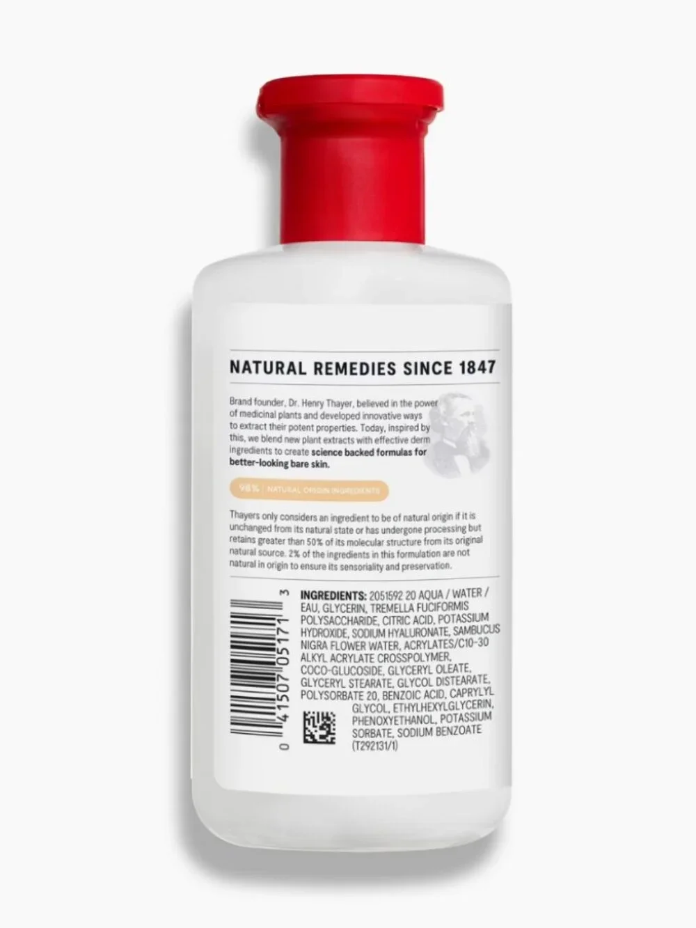 Thayers Hydrating Milky Toner 8.5 fl oz / 251ml Hyaluronic Acid Snow Mushroom NE
